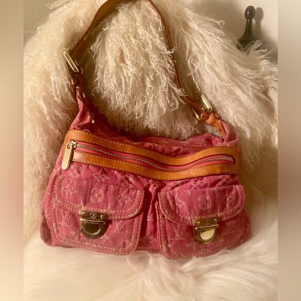 Louis Vuitton Pink denim baggy